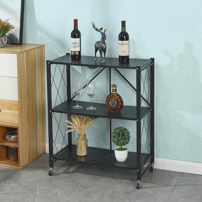 免安装折叠厨房多功能置物架落地多层收纳架储物架微波炉架子锅架,淘宝优惠券,粉丝福利购,淘宝优惠卷