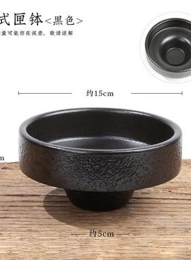 高脚小花器禅意桌面摆件日式插花器皿茶席复古陶瓷中式剑山插花器