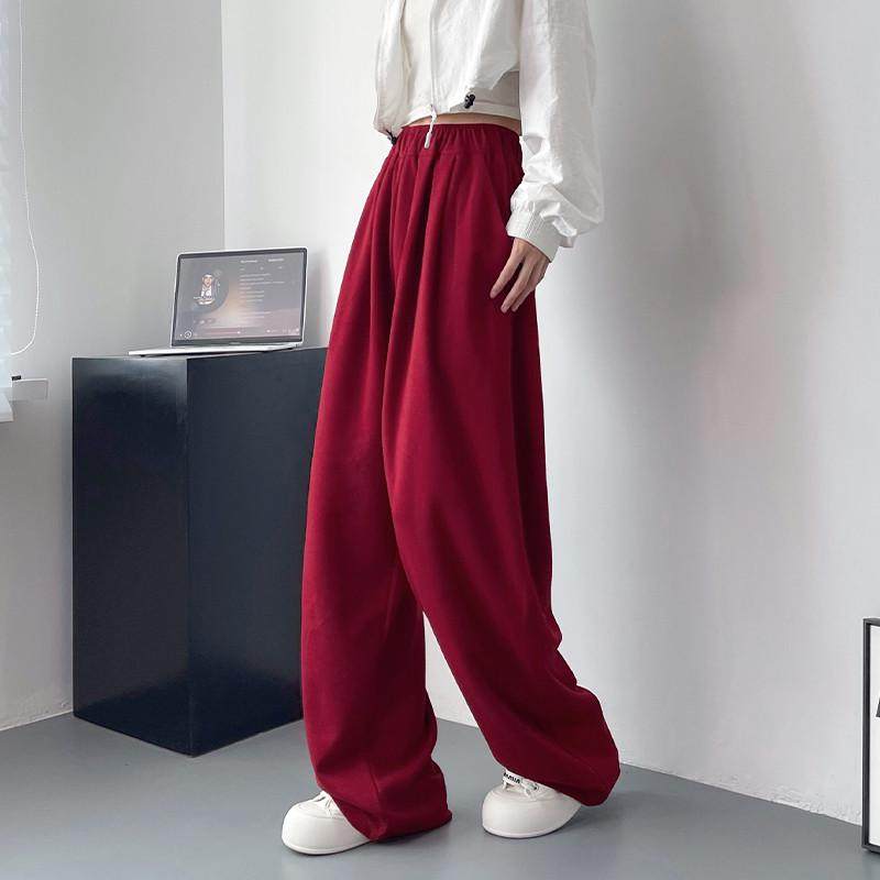 大码美式阔腿裤女冬季胖mm显瘦宽松直筒垂感加绒加厚运动休闲,淘宝优惠券,粉丝福利购,淘宝优惠卷