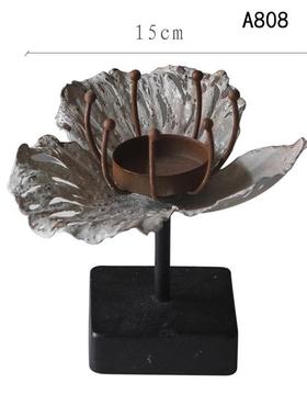 做复古金属烛台浪漫烛光晚餐道具美式餐桌旧婚庆轻奢摆台蜡烛台