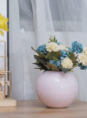 金属球形花瓶装饰器插花不锈钢黑餐桌婚庆台面轻奢高级感干花摆设