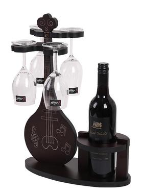 酒神牌琵琶琴酒架红酒实木创意欧式酒架欧式葡萄酒酒架木质红酒架