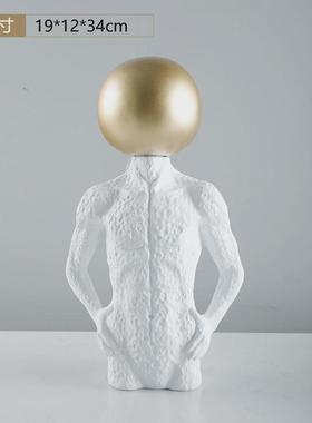 现代简约几何树脂抽象人物客厅家居创意摆件玄关电视软装装饰品