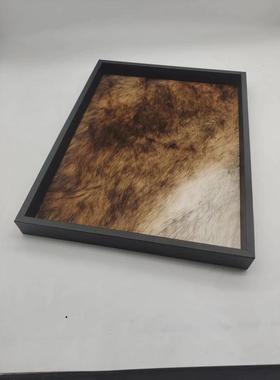 厂家供应现代家居五金棋盘托盘酒店样板间托盘马毛棋盘托盘摆件