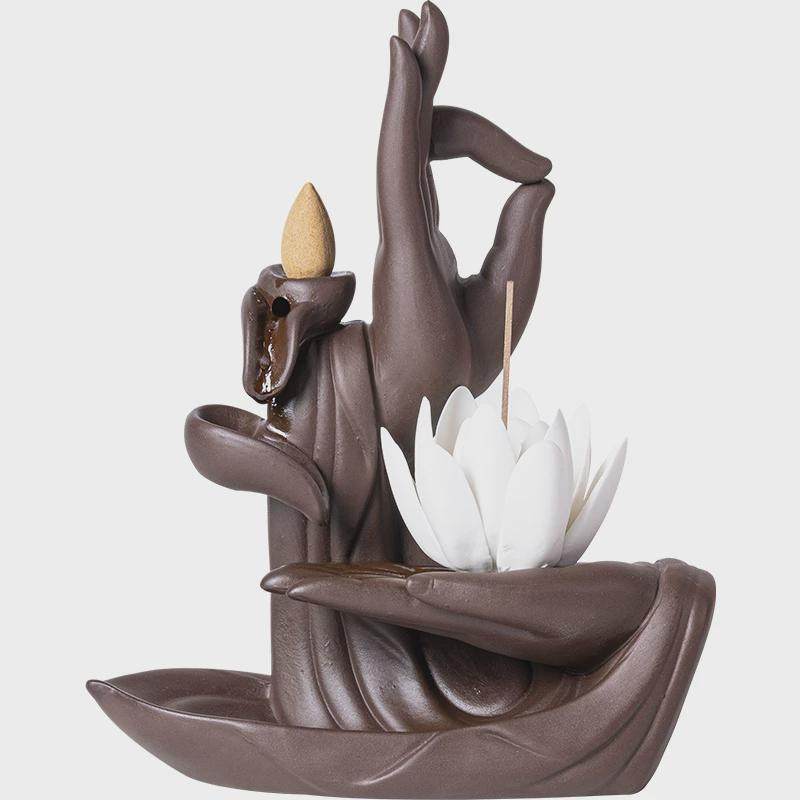 佛手摆件陶瓷室内玄关香薰炉莲花香插香座茶桌装饰品,淘宝优惠券,粉丝福利购,淘宝优惠卷