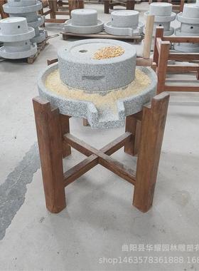 石雕石磨家用研磨器手工手动石磨盘怀旧豆浆机大理石石头磨子