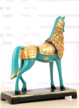 美式摆件马别墅酒柜摆饰复古办公室装饰品创意工艺品客厅唐马饰品