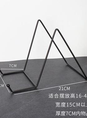 简约装饰杂志瓷盘子支架展示架钟表托架盘架相框证书架托铁艺架子