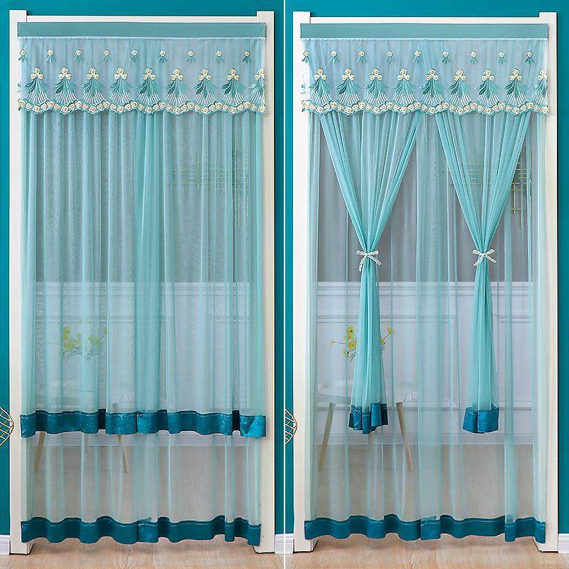 双层门帘蕾丝防蚊纱帘卧室房间隔断帘夏天新款免打孔纱窗遮挡帘子,淘宝优惠券,粉丝福利购,淘宝优惠卷
