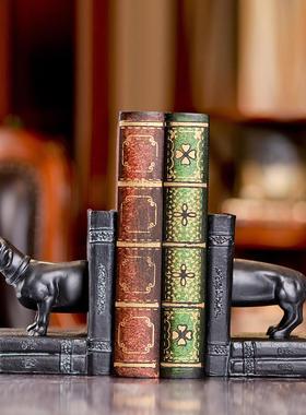 美式乡村酒柜工艺品欧式仿古宠物狗书档摆件家居客厅树脂隔板摆设