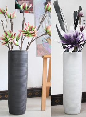 陶瓷家居饰品现代简约客厅黑白落地大花瓶欧式创意新房花瓶摆件