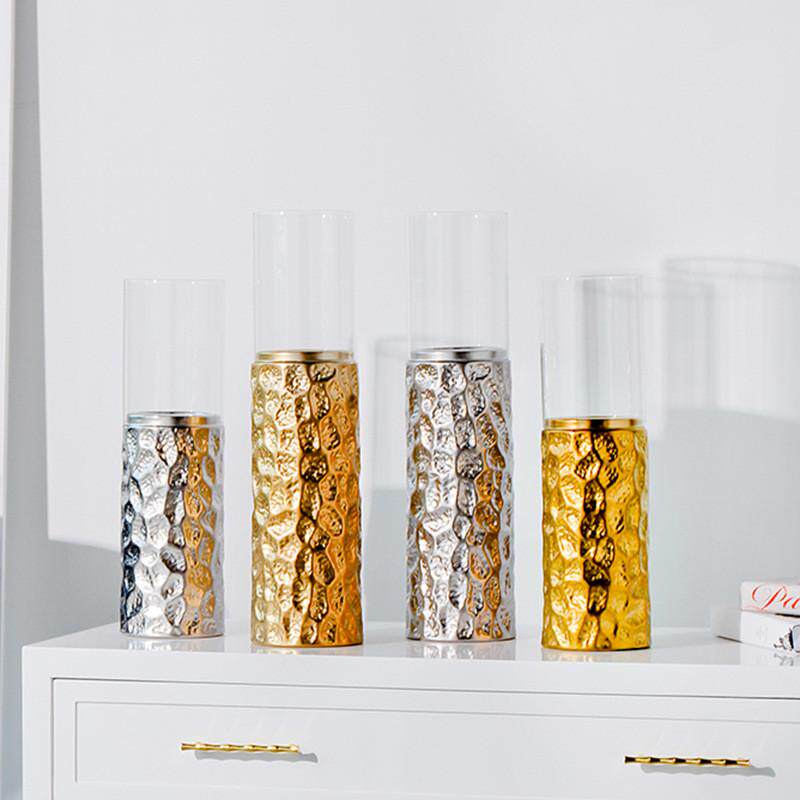 玻璃陶瓷烛台底座哑光浮雕纹蜡烛台摆件软装美式现代家居软装饰品,淘宝优惠券,粉丝福利购,淘宝优惠卷