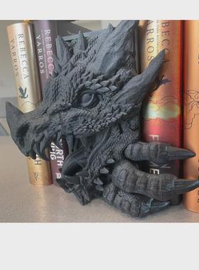 跨境亚马逊爆款商品树脂工艺品龙美式居家装饰魔龙书靠小摆件