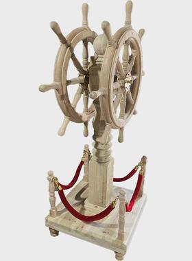 开业贺礼实木领航舵落地大摆件店铺酒店办公室客厅装饰大航海舵手