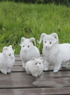 羊年摆件仿真小羊仿真绵羊儿童礼物家居摆件拍摄道具商场门店装饰