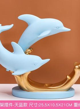 北欧海豚红酒架摆件酒玄关装饰轻奢酒柜托树脂工艺品伴手礼批发