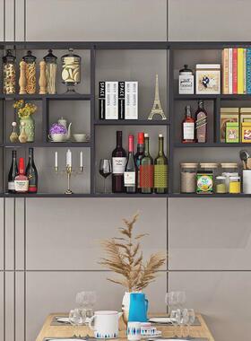 简约现代酒架壁挂式酒柜餐厅饭店墙上悬挂式创意红酒架多层置物架