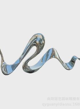 园林镜面镂空水景发光抽象城市广场地产售楼处景观不锈钢雕塑定制