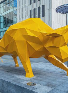 玻璃钢雕塑户外动物几何切面广场雕塑大型园林景观小品装饰摆件
