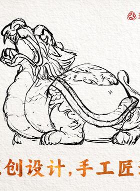 神兽霸下丨琢匠原创国风青铜桌面茶宠玄武龙龟全铜摆件小号手把件