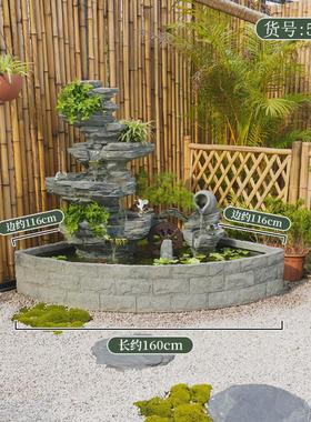 z54g水池花园庭院假山流水喷泉鱼池水景观装饰户外循环别墅造景摆