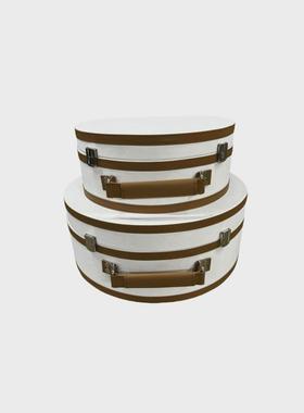 现代简约半圆收纳皮革手提收纳酒店会所样板间衣帽间卧室饰品摆件