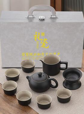 xei3豪峰整套黑陶盘家用组合套装茶盘储水干泡功夫茶具套装2024