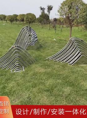 大型不锈钢山形镂空雕塑摆件酒店售楼处水景不锈钢雕塑假山定制