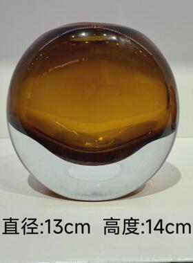 现代简约琉璃花瓶插花摆件客厅玄关样板间餐桌酒店轻奢工艺装饰品