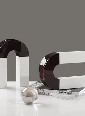 欧式饰品摆件亚克力金属艺术摆设创意家居桌面客厅电视柜软装轻奢