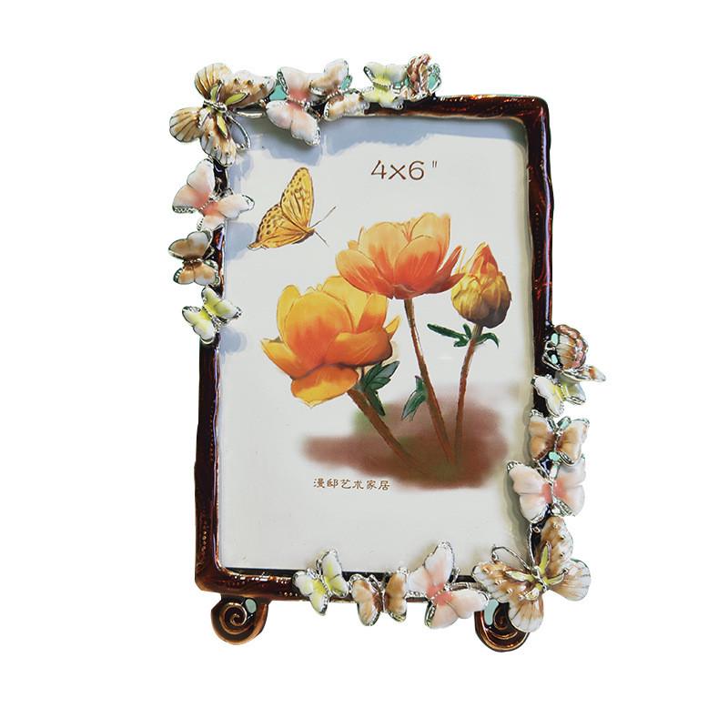 美式创意珐琅彩金属相框复古儿童照片相框摆台铝合金个性摆件销售 - 图2