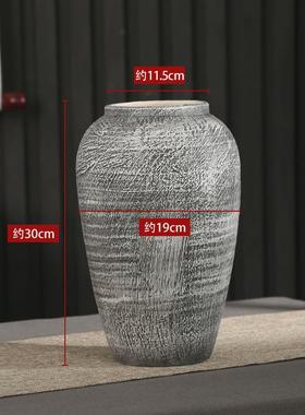 简约现代陶罐陶瓷花瓶摆件小号桌面花瓶新中式复古小清新插花花盆