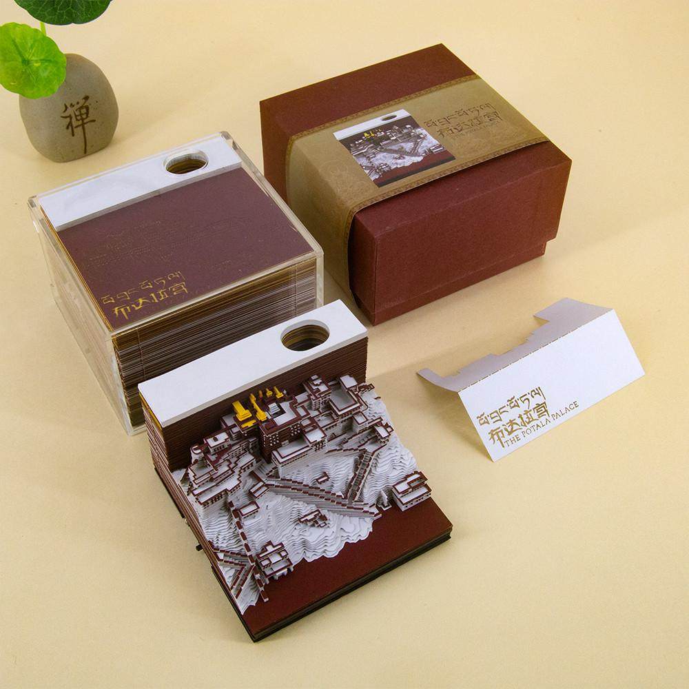 立体纸雕便签本西藏拉萨景点布达拉宫模型灯光文创纪念品,淘宝优惠券,粉丝福利购,淘宝优惠卷