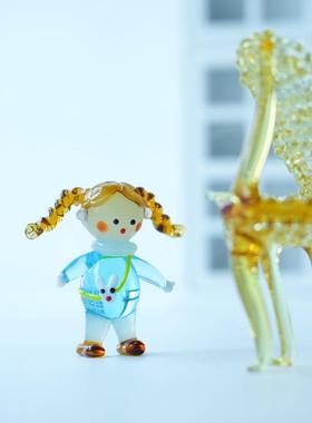 琉璃手作可爱双马尾女孩手办桌面摆件车载装饰盲盒情侣节生日礼物