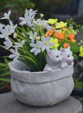 热销创意装饰庭院花园布置别墅景观阳台方形花盆户外造景多肉植物