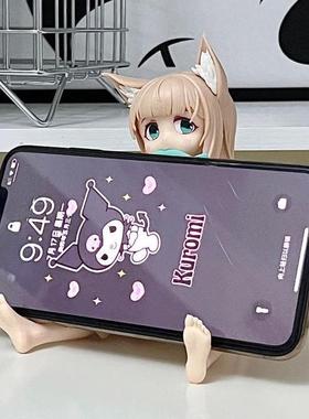 黄豆粉手办创意手机支架二次元小摆件桌面好物可爱机箱装饰品礼物