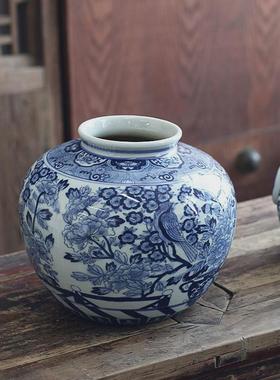 喜上眉梢瓷器陶瓷花瓶摆件新中式客厅玄关插花装饰青花瓷