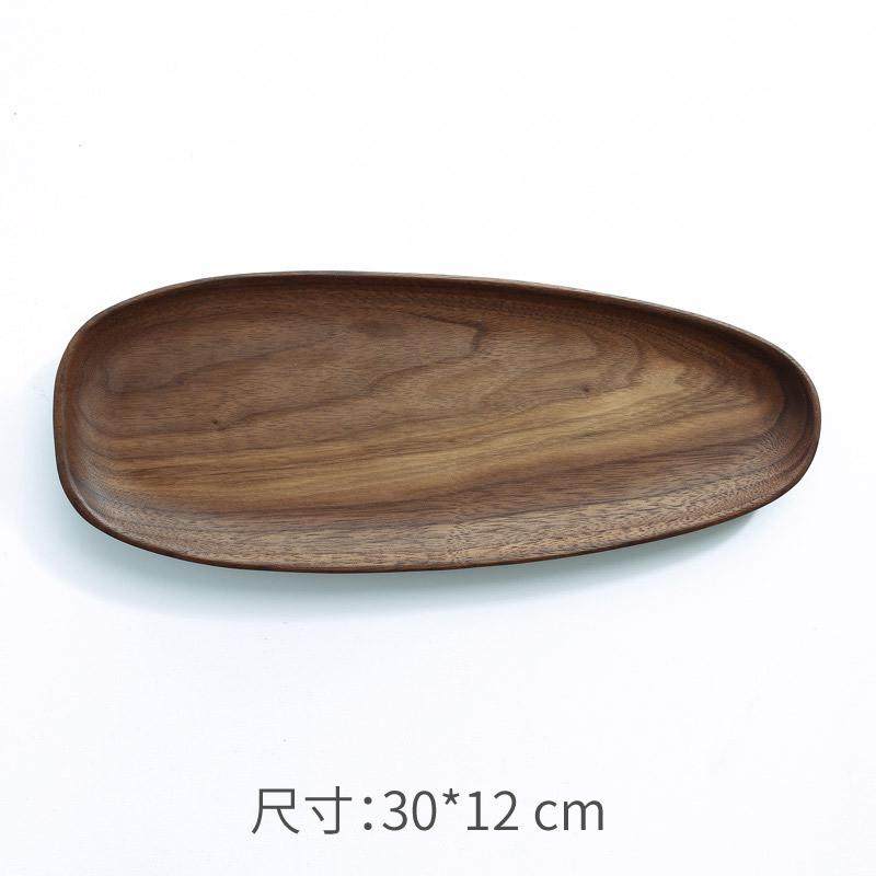 61k3黑胡桃木茶盘托盘实木木质果盘餐盘圆盘整木新中式个性木盘,淘宝优惠券,粉丝福利购,淘宝优惠卷