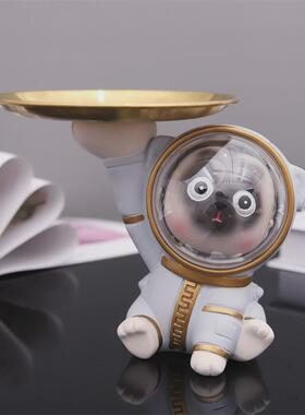 创意ins吸金纳福喜庆锦鲤托盘钥匙收纳摆件客厅桌面装饰收纳盒