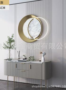 轻奢金属铁艺壁挂背景墙装饰品客厅沙发墙面挂件床头带灯创意壁饰