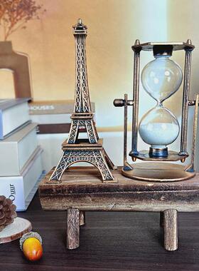 复古玻璃罩摆件创意家居工业风摆设沙漏客厅电视柜桌面礼物装饰品