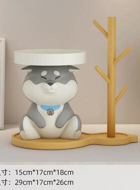 创意柴犬托盘摆件装饰品客厅家居入户玄关钥匙收纳乔迁礼品可爱狗