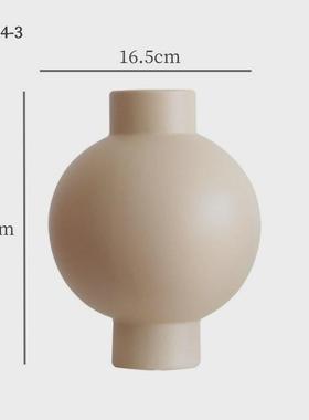 客厅白色圆形陶瓷花瓶现代简约插花家居软装饰品样板间摆件批发
