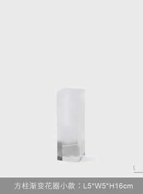 花瓶摆件简约北欧亚克力方柱气泡餐厅插花水培花器阳台民宿装饰品