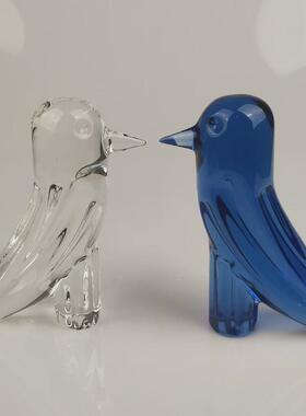 水晶玻璃小鸟琉璃透明摆件饰品家居装饰摆件工艺品水晶小鸟