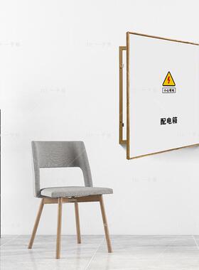 强弱电箱实木底框遮挡装饰画配电箱盒子遮挡开门式多媒体盒子装饰