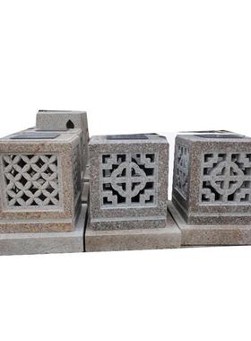 热销石雕石灯笼古中式草坪照明灯芝麻白中式石灯庭院酒店花园灯塔