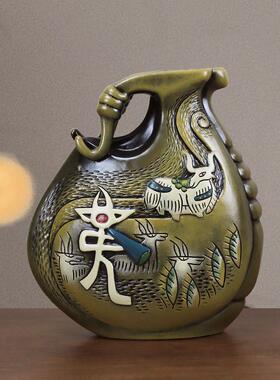 吉牛陶瓷吉祥摆件民族特色客厅玄关博古架居装饰摆设工艺品