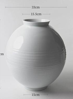 月亮罐景德镇陶瓷大花瓶摆件中式器皿插花日式自由花花器民宿装饰
