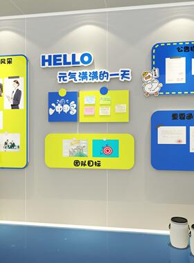公告示栏展示板办公室墙面装饰公司背景企业文化员工风采照片布置